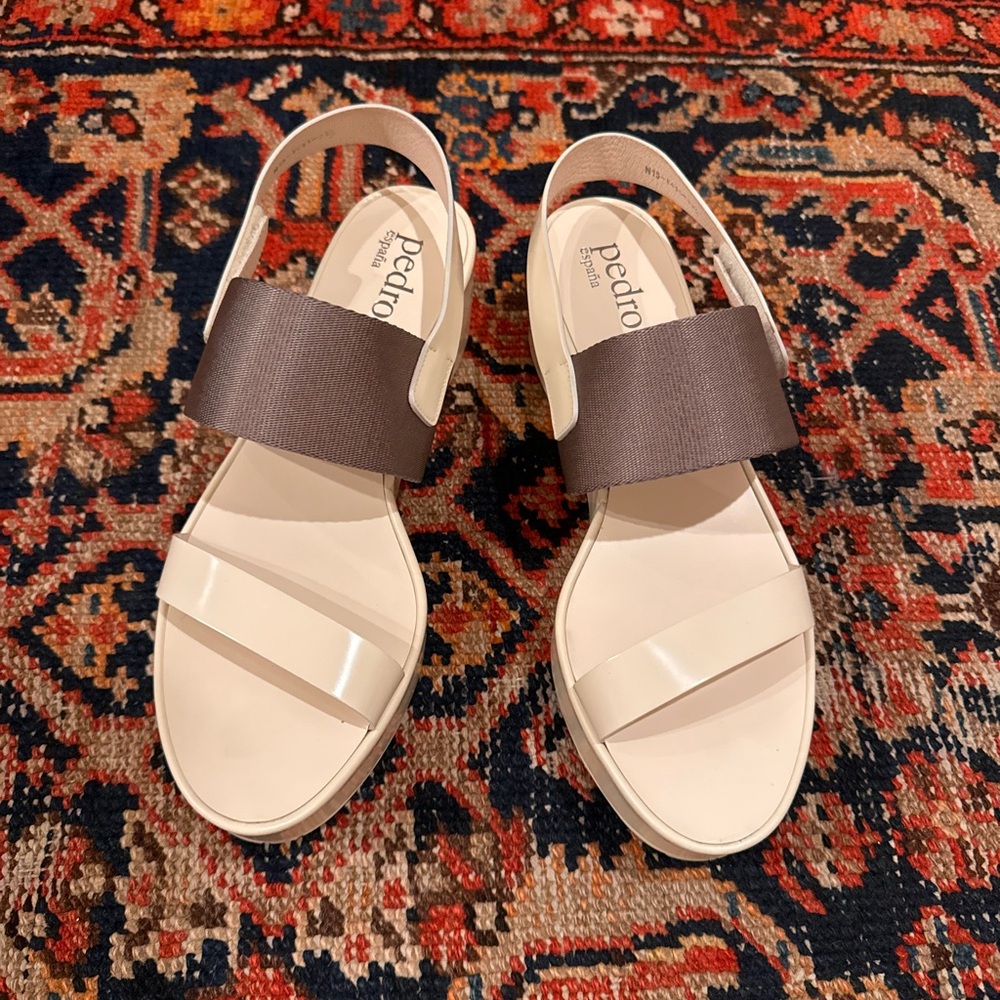 Pedro Garcia Cream and Brown Sandals